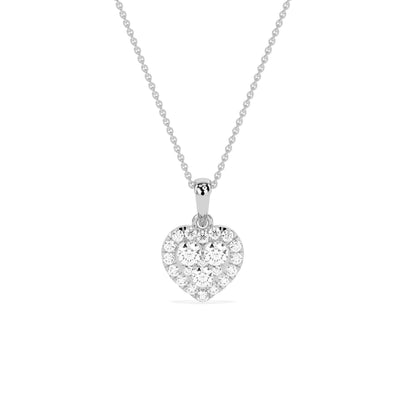 Stunning Heart Shaped Round Diamond Pendant