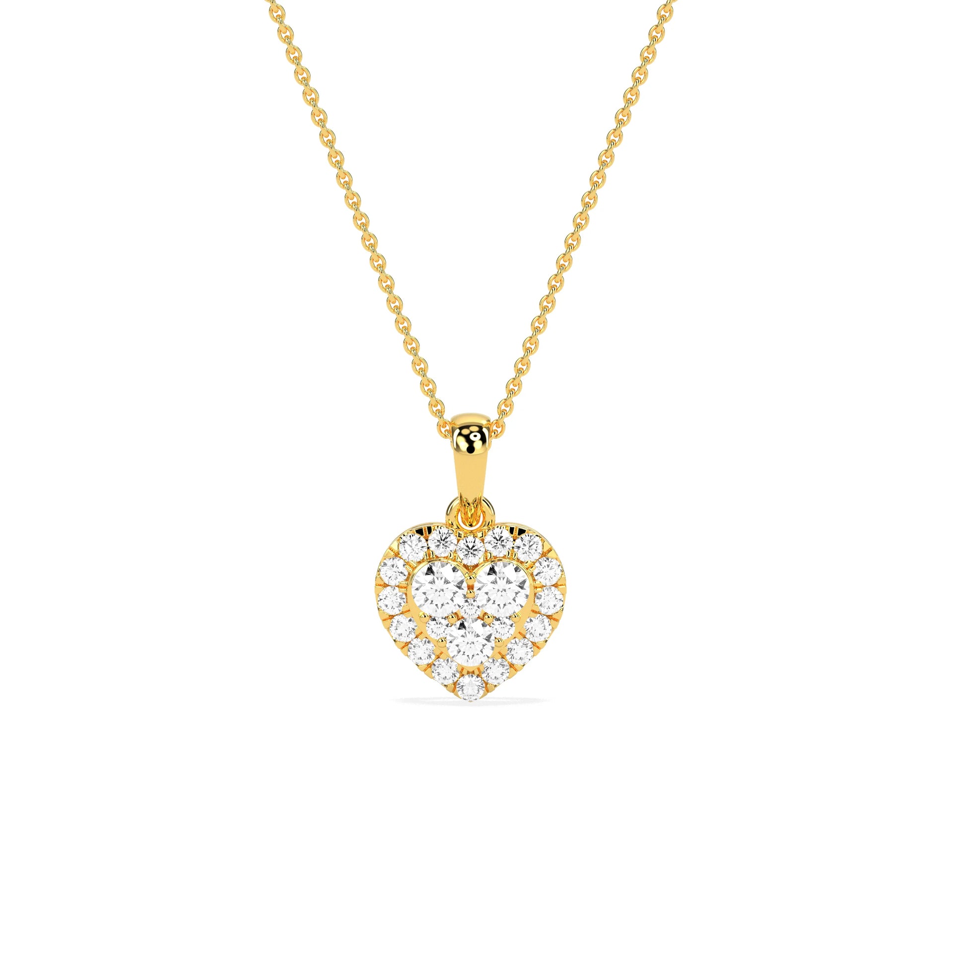 Stunning Heart Shaped Round Diamond Pendant