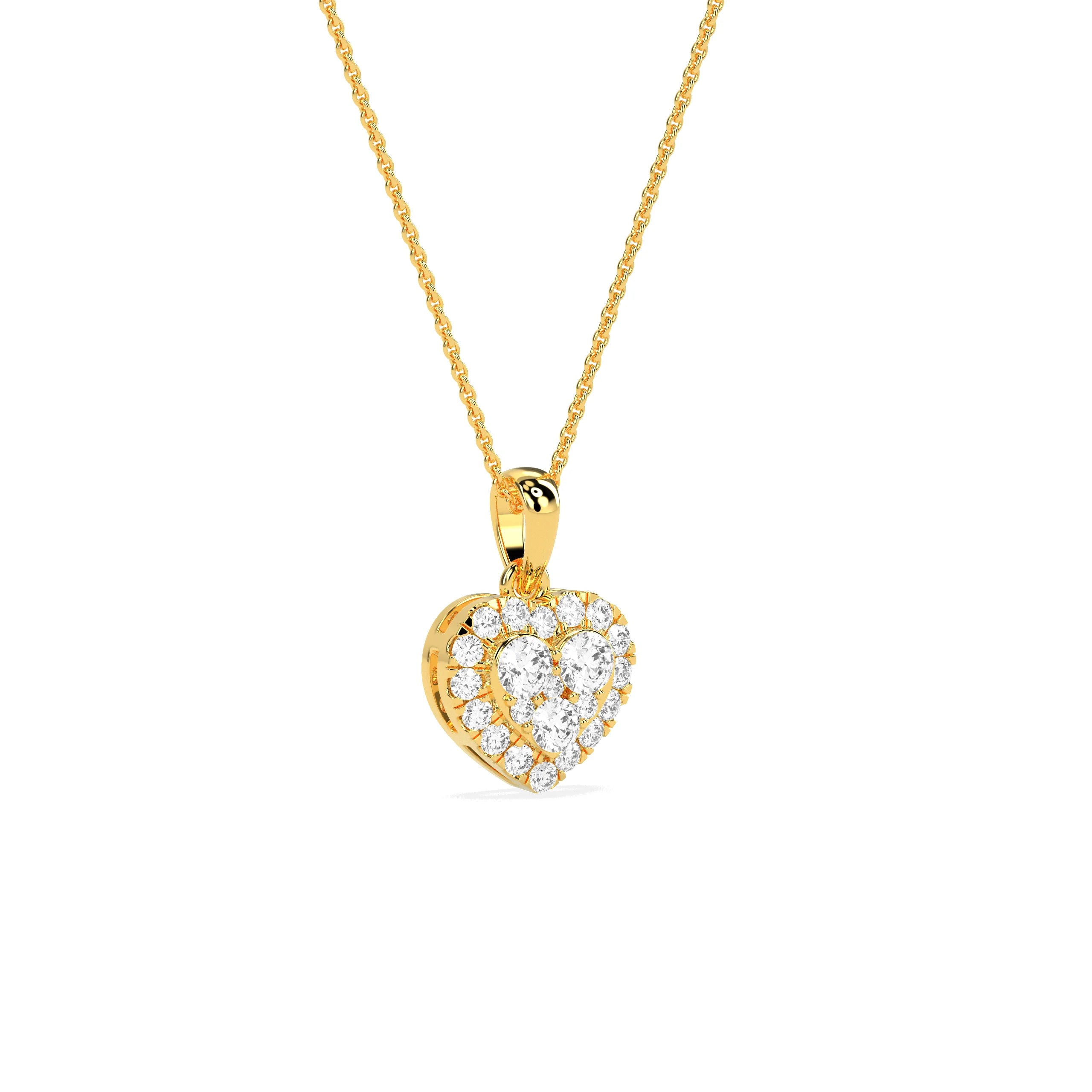 Stunning Heart Shaped Round Diamond Pendant
