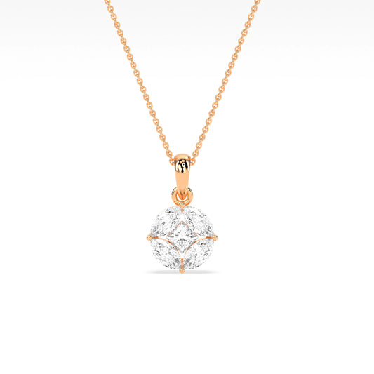 Stunning Marq  Princess Shape Diamond Pendant