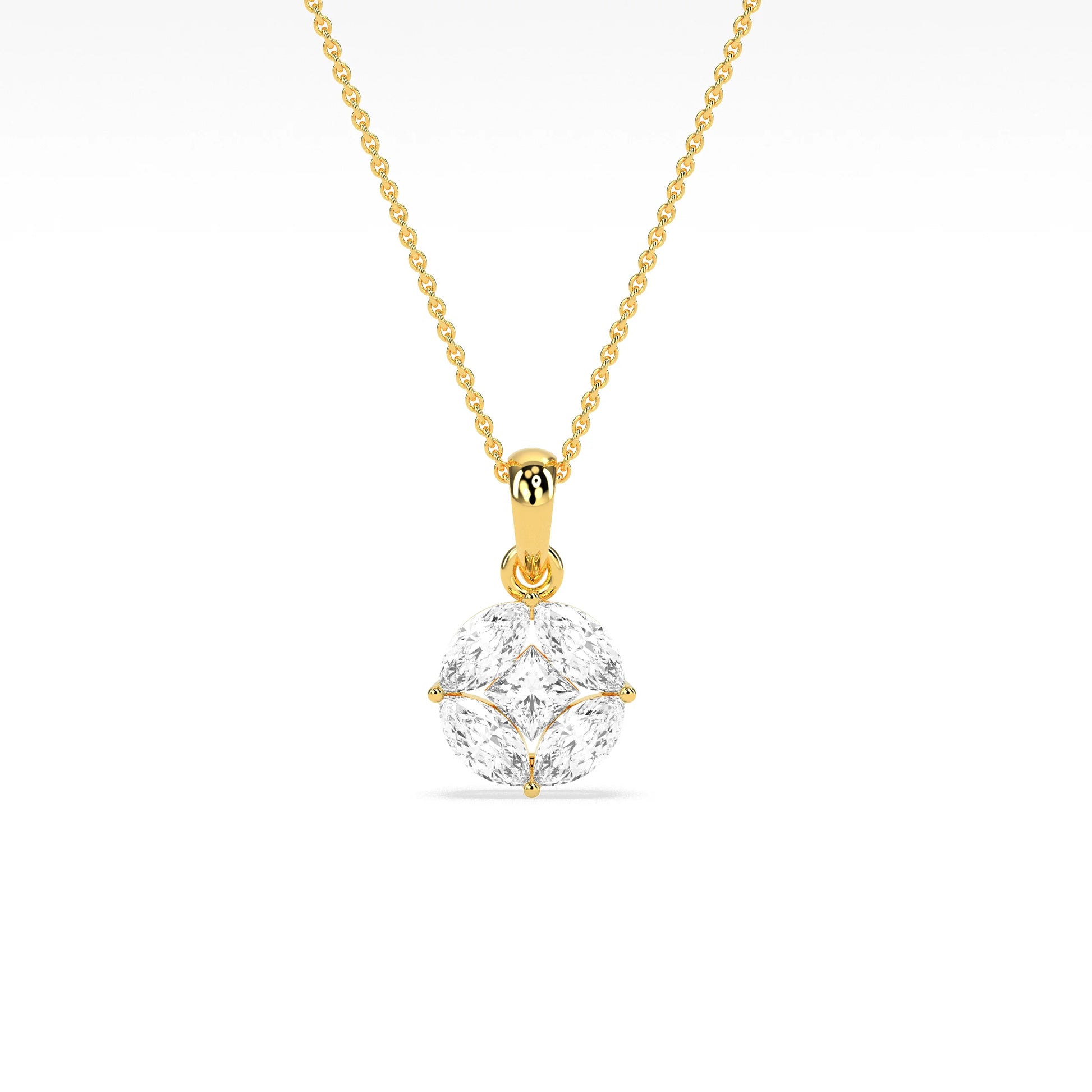 Stunning Marq  Princess Shape Diamond Pendant