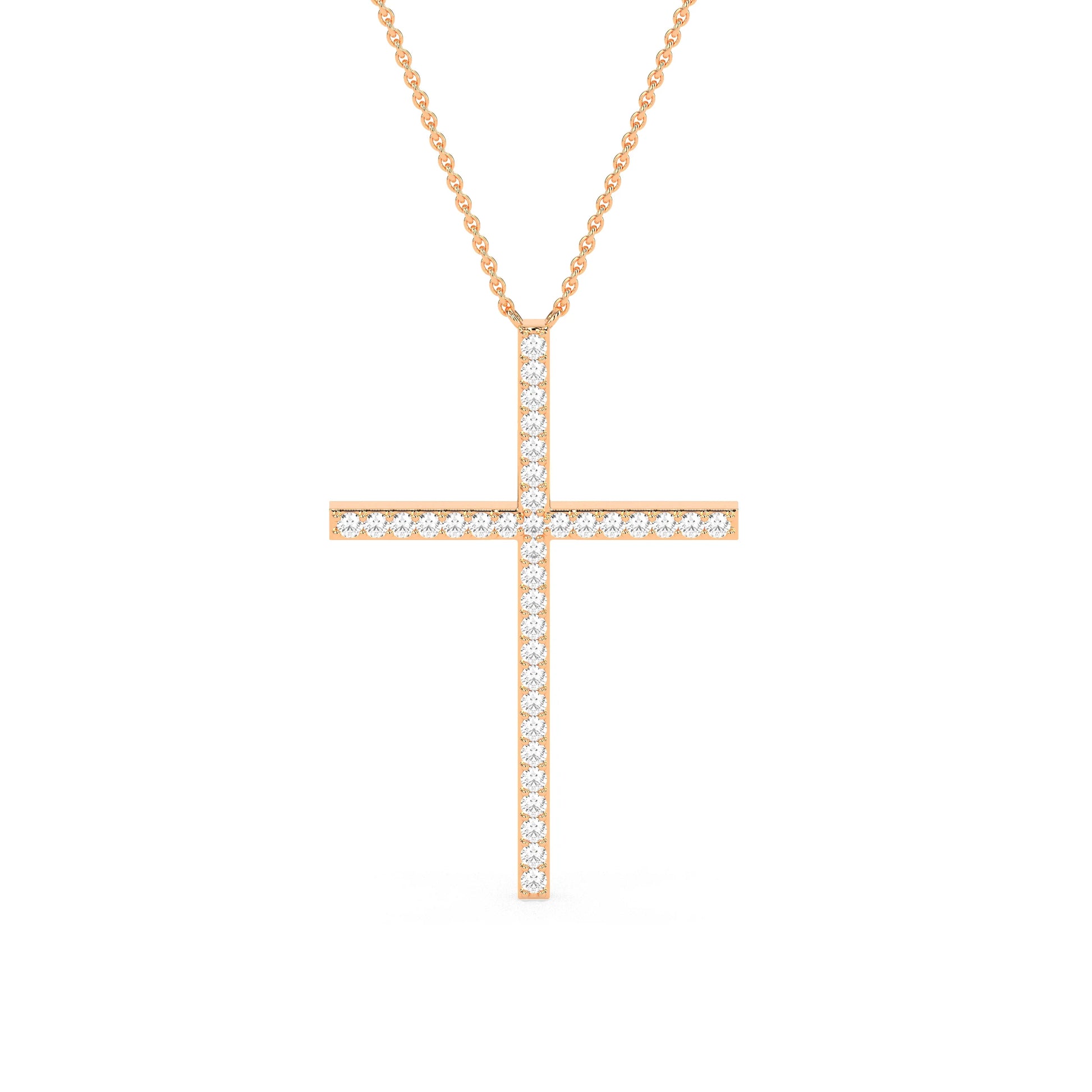 Exquisite Round Diamond Cross Beauty Pendant