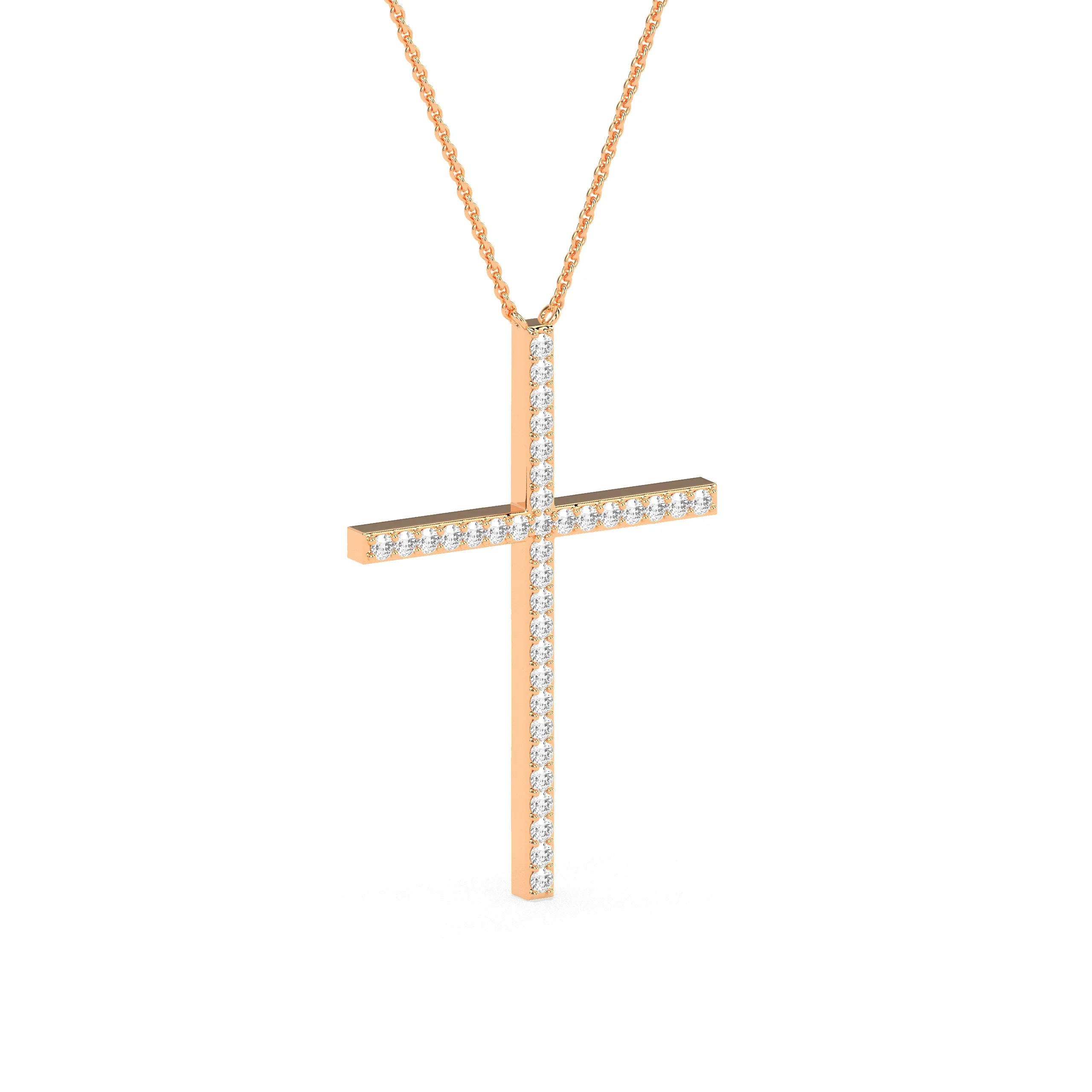 Exquisite Round Diamond Cross Beauty Pendant