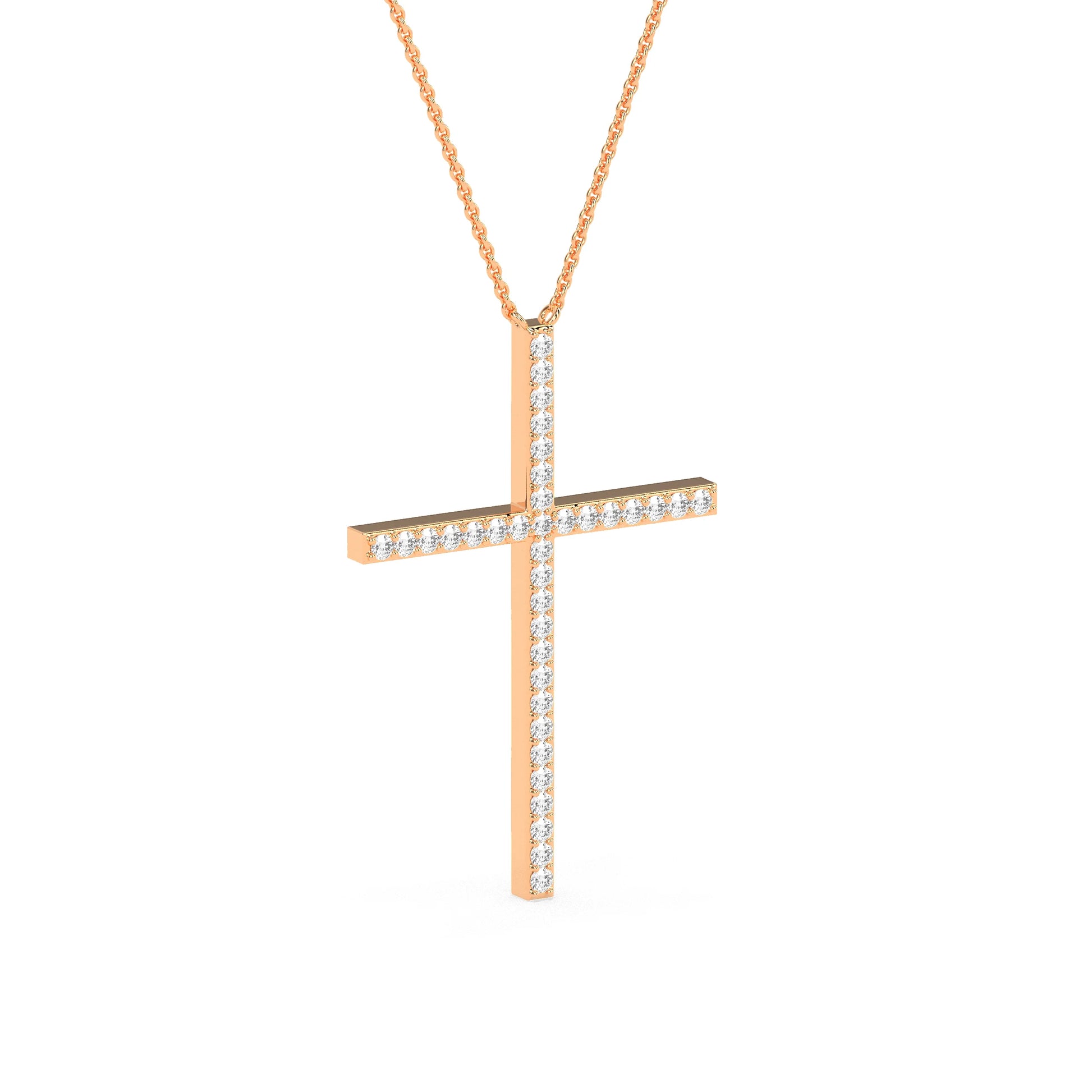 Exquisite Round Diamond Cross Beauty Pendant