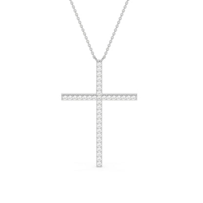 Exquisite Round Diamond Cross Beauty Pendant
