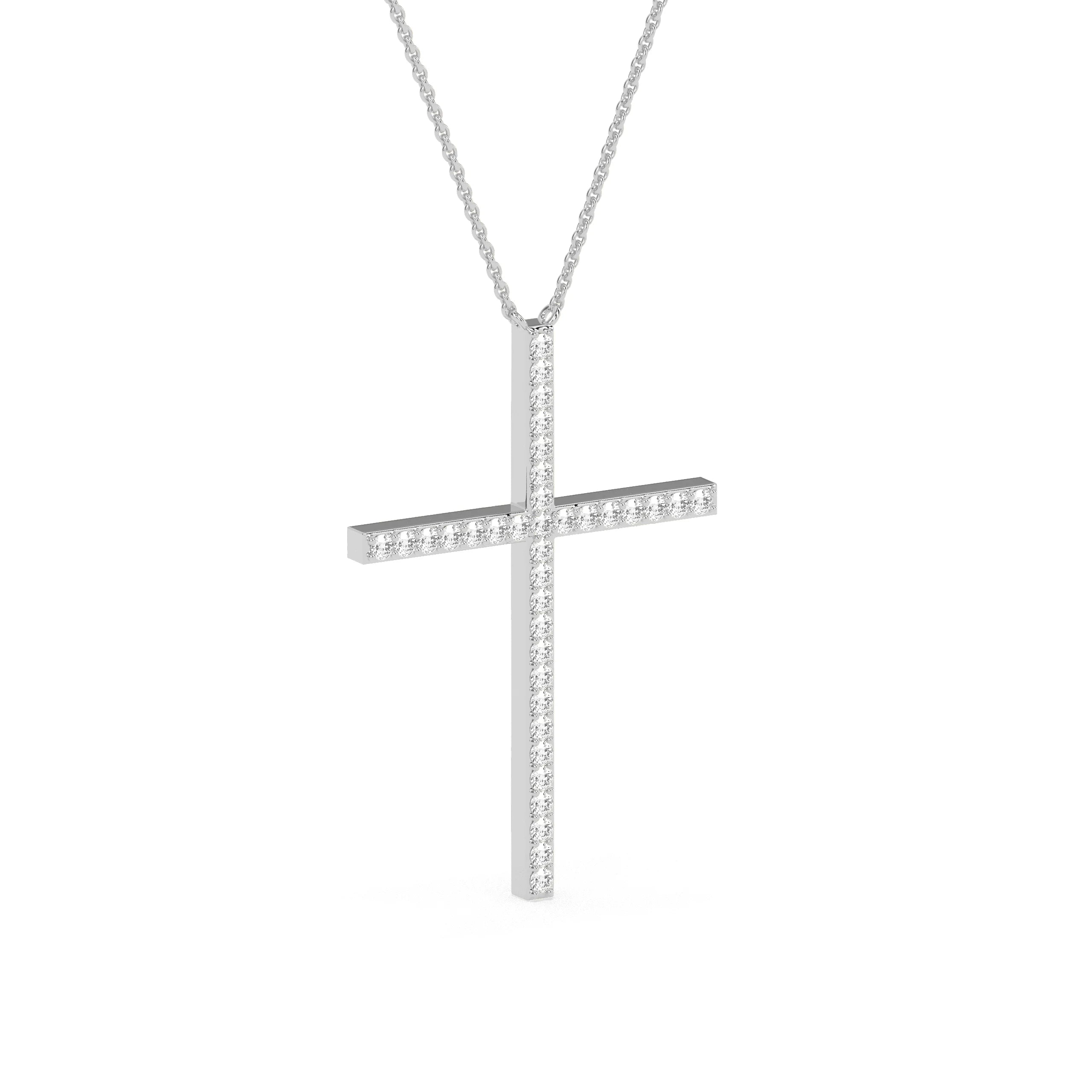 Exquisite Round Diamond Cross Beauty Pendant