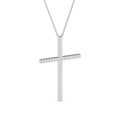 Exquisite Round Diamond Cross Beauty Pendant
