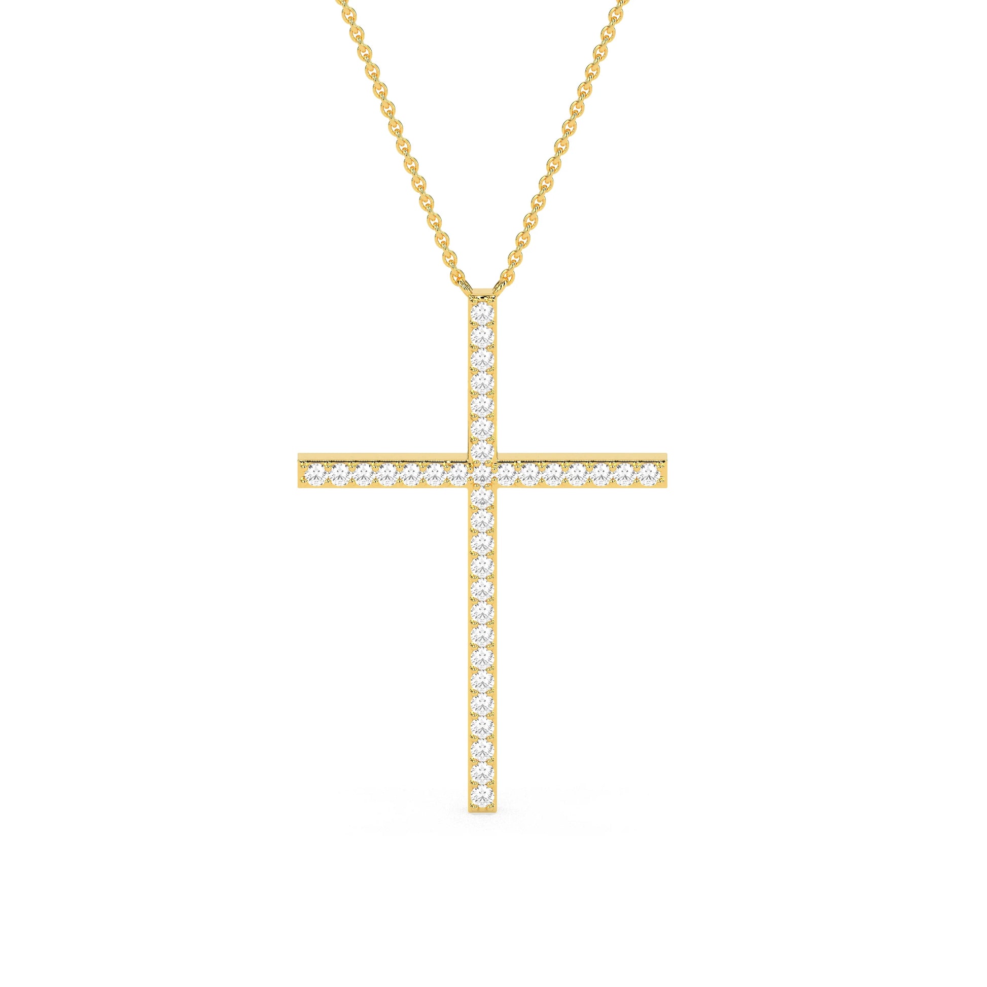 Exquisite Round Diamond Cross Beauty Pendant