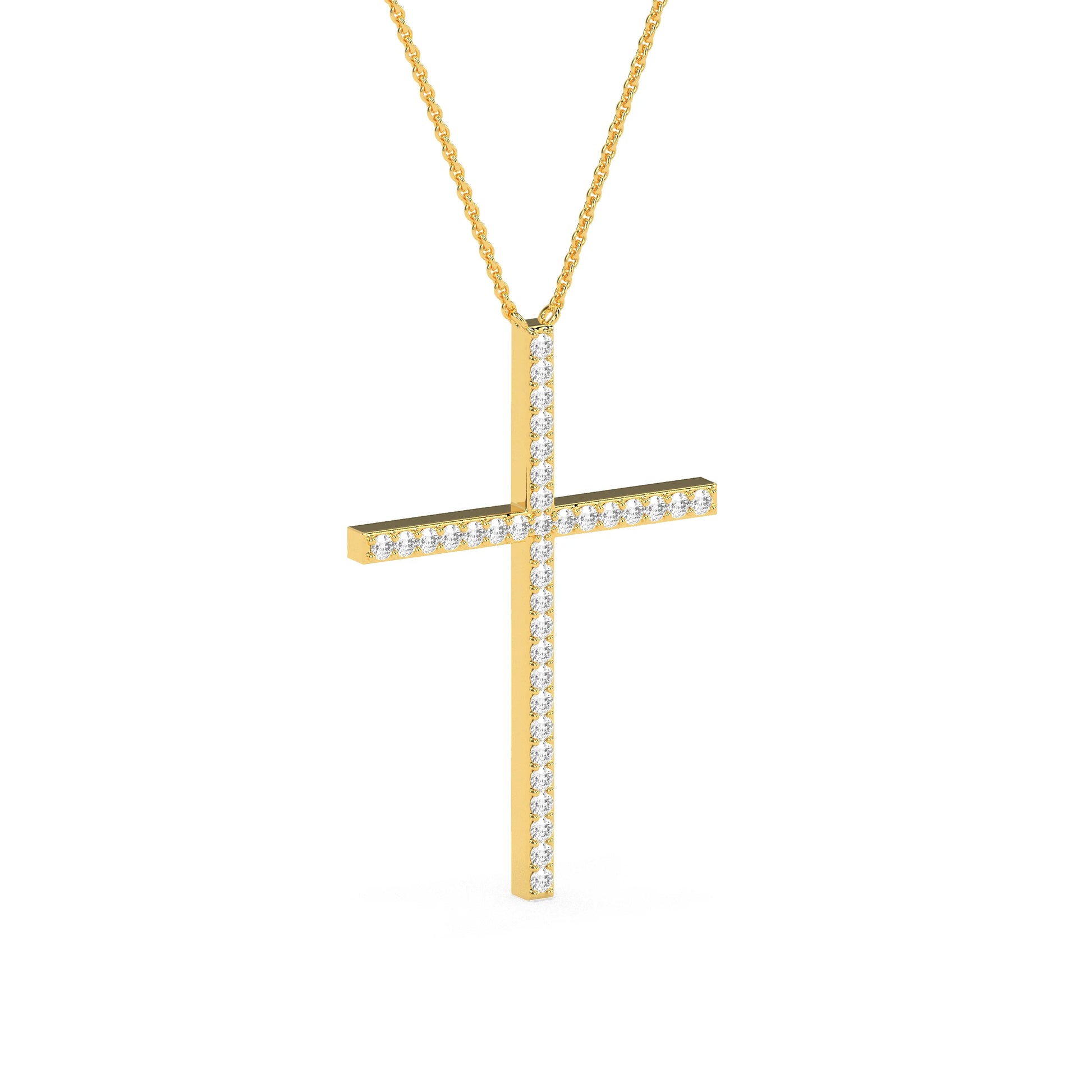 Exquisite Round Diamond Cross Beauty Pendant