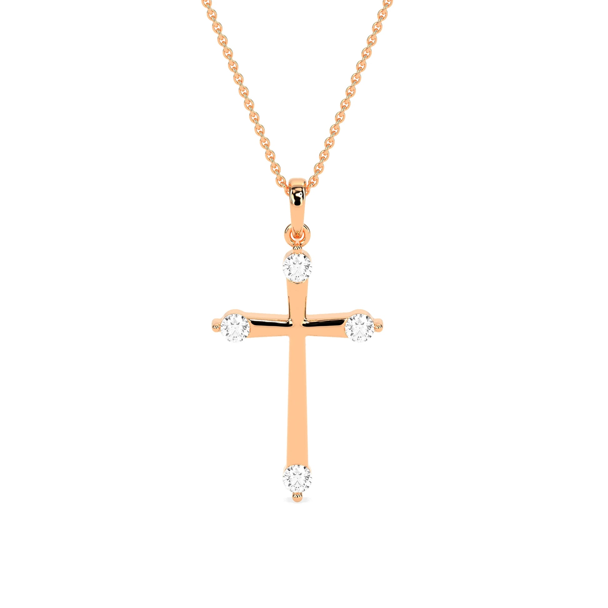 Timeless Round Shaped Diamond Cross Pendant