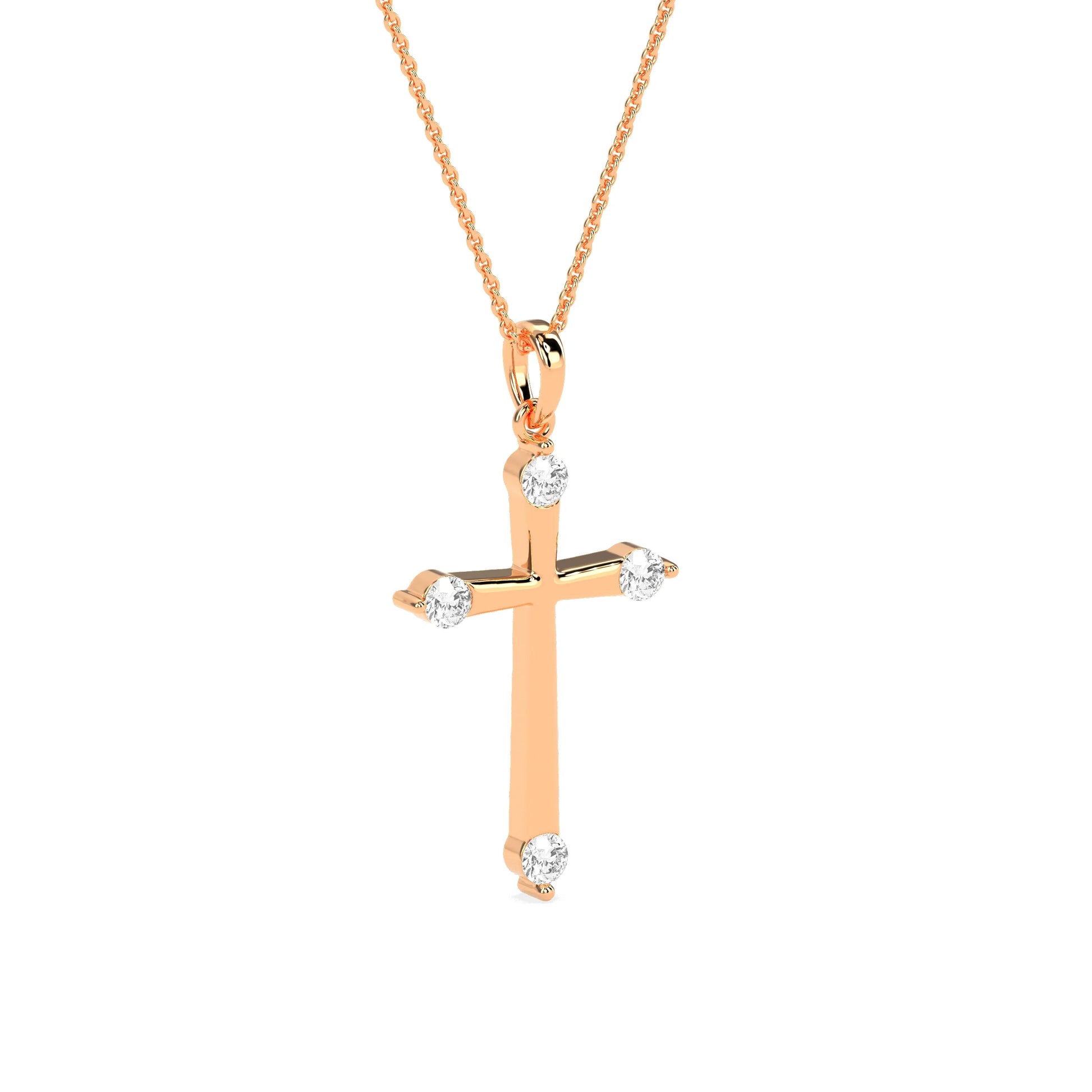 Timeless Round Shaped Diamond Cross Pendant