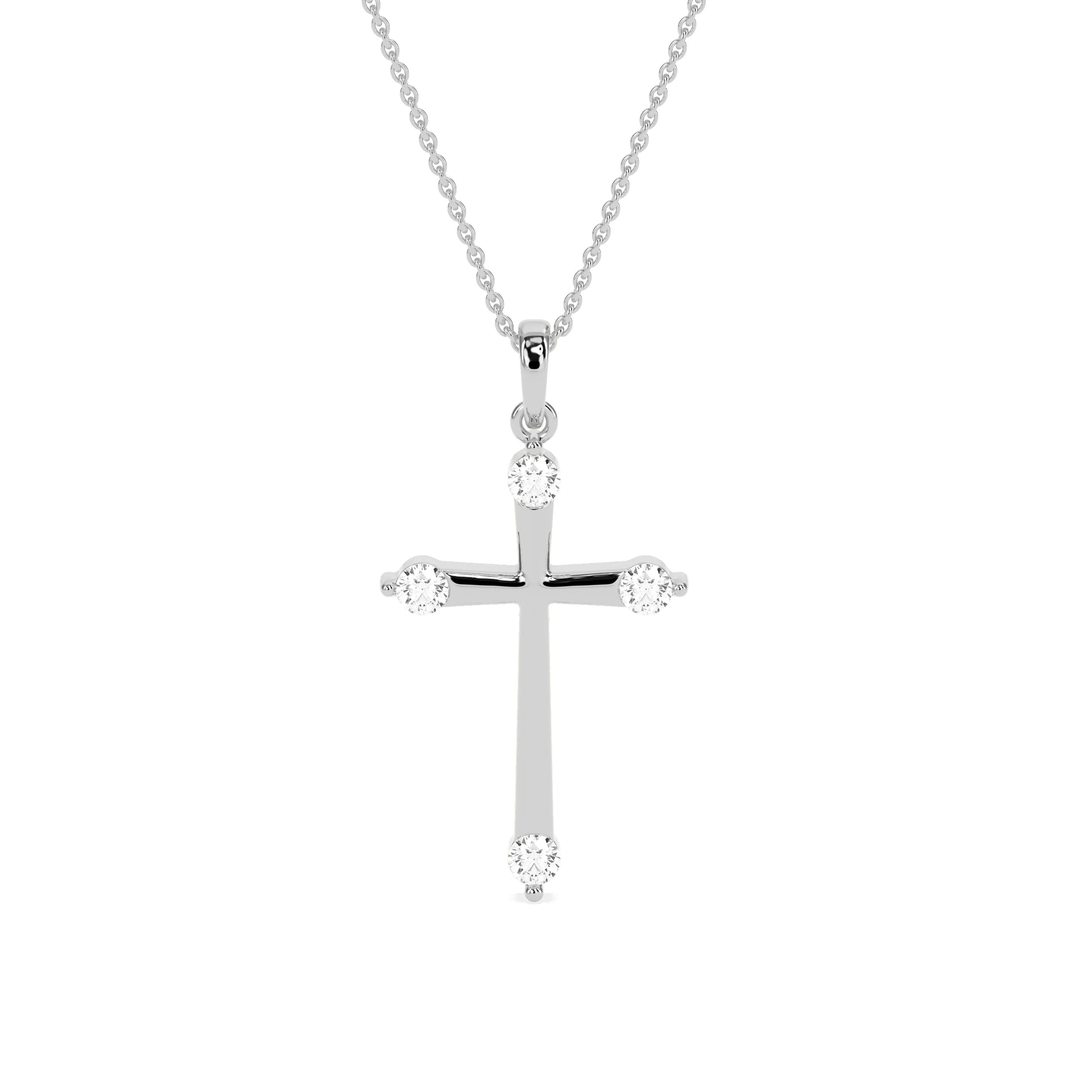 Timeless Round Shaped Diamond Cross Pendant