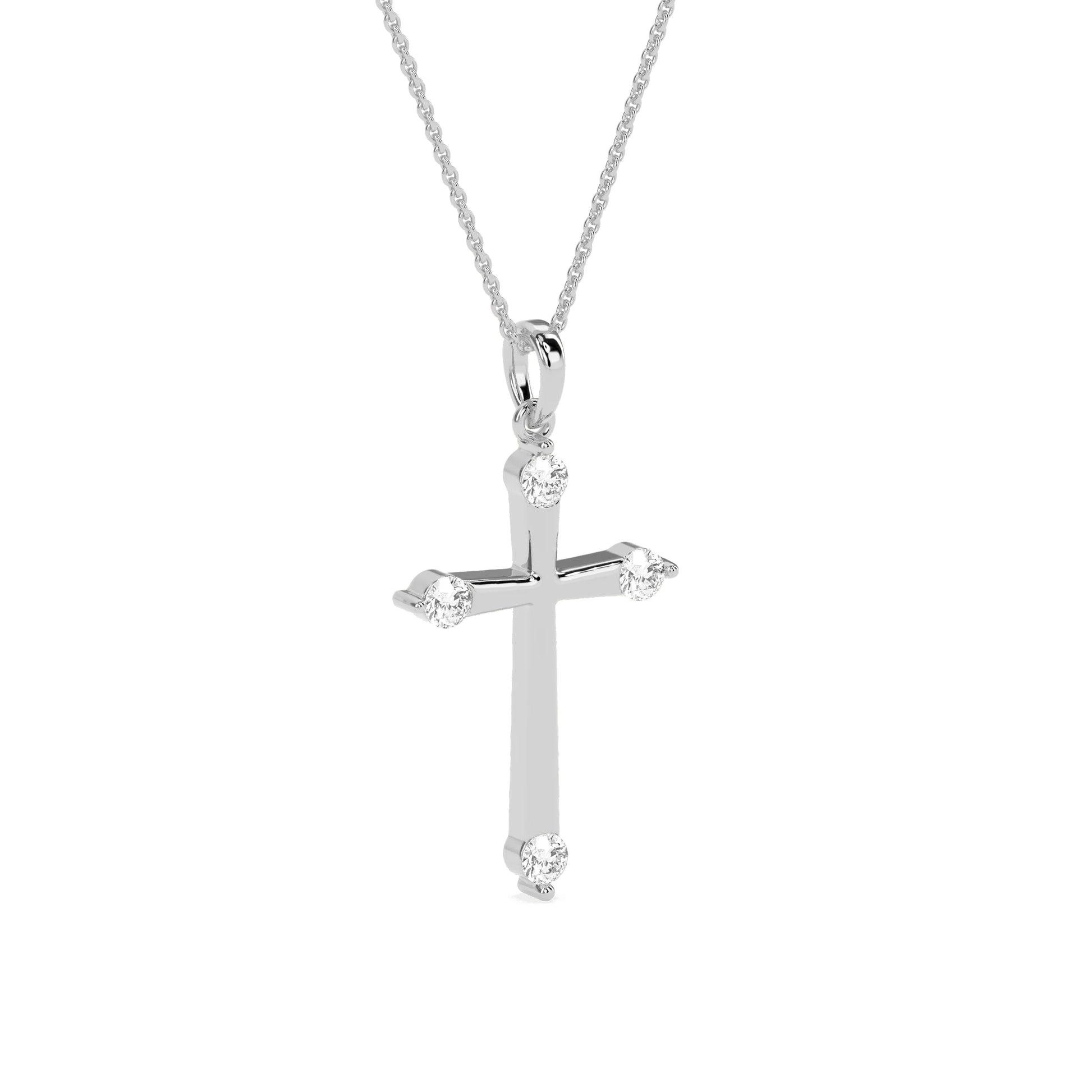 Timeless Round Shaped Diamond Cross Pendant