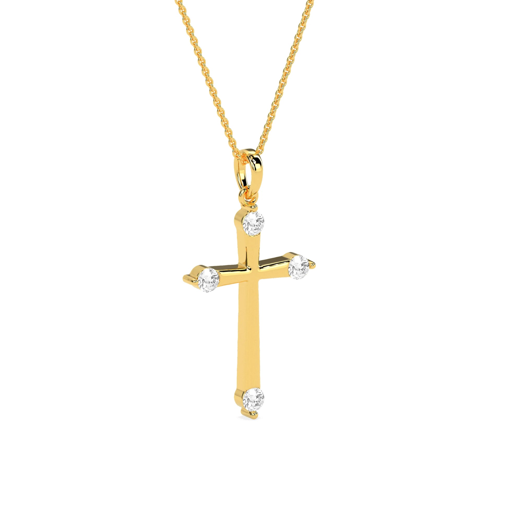 Timeless Round Shaped Diamond Cross Pendant