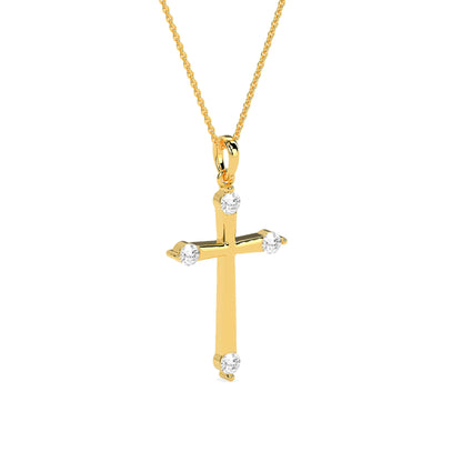 Timeless Round Shaped Diamond Cross Pendant