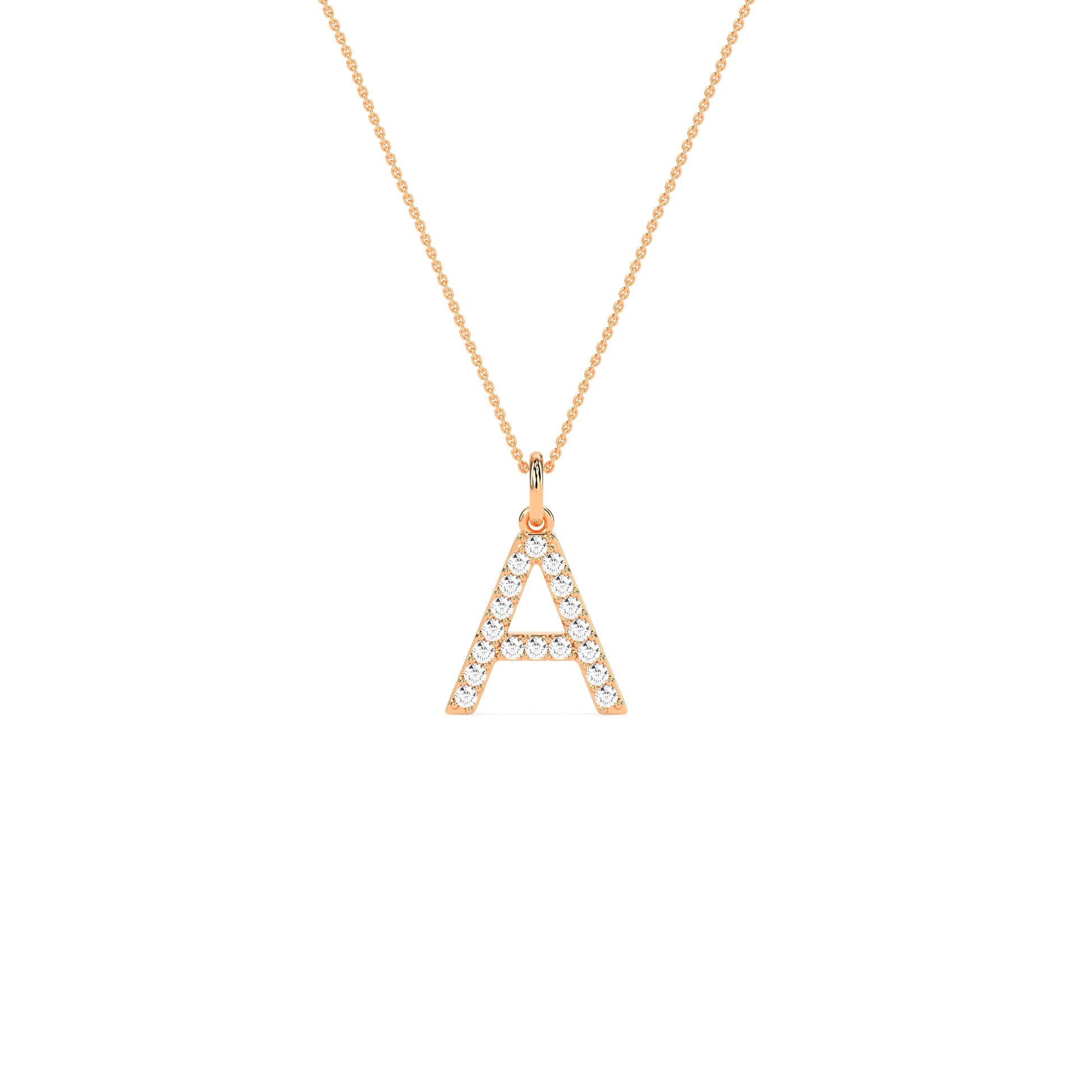 Unique Round Diamond Initial Letter Pendant