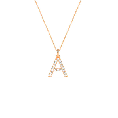 Unique Round Diamond Initial Letter Pendant