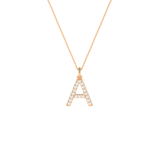 Unique Round Diamond Initial Letter Pendant