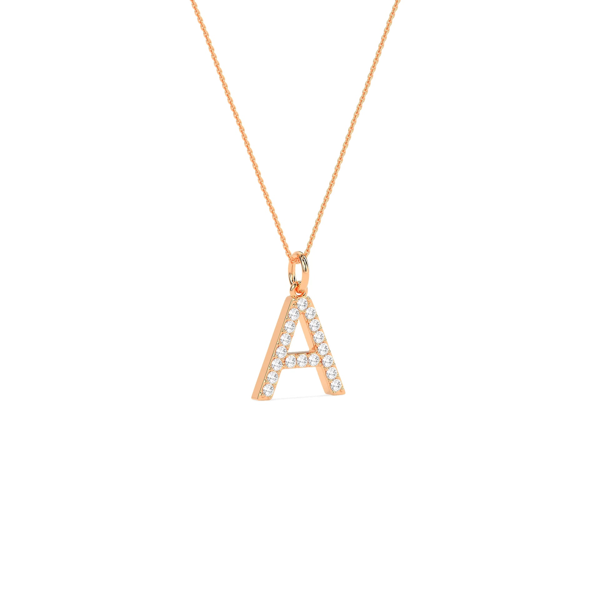 Unique Round Diamond Initial Letter Pendant