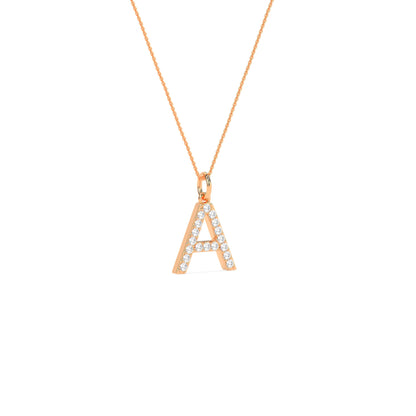 Unique Round Diamond Initial Letter Pendant