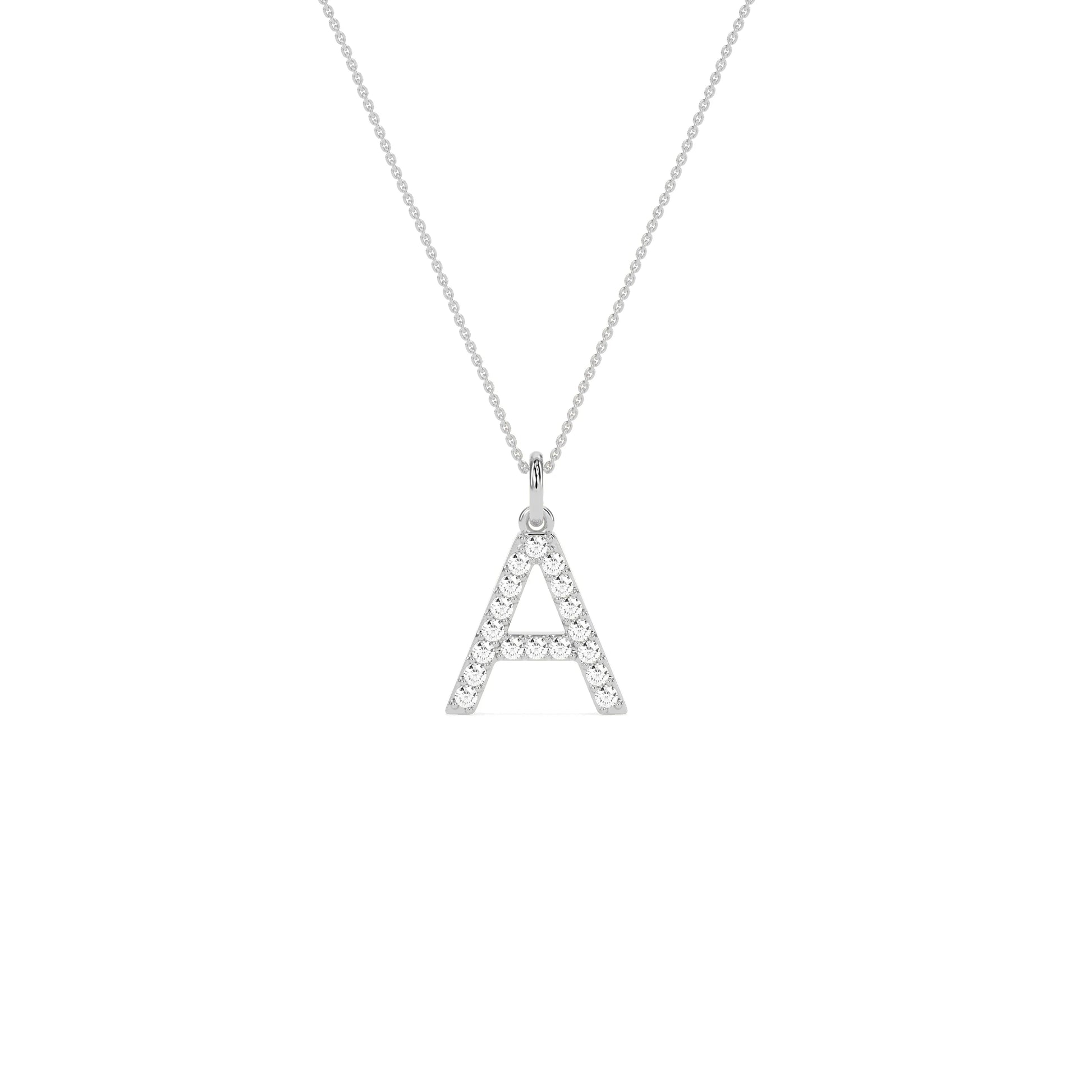 Unique Round Diamond Initial Letter Pendant