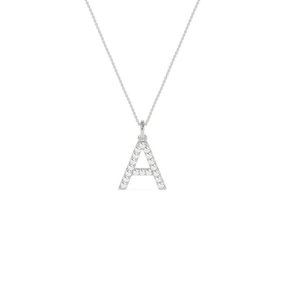 Unique Round Diamond Initial Letter Pendant