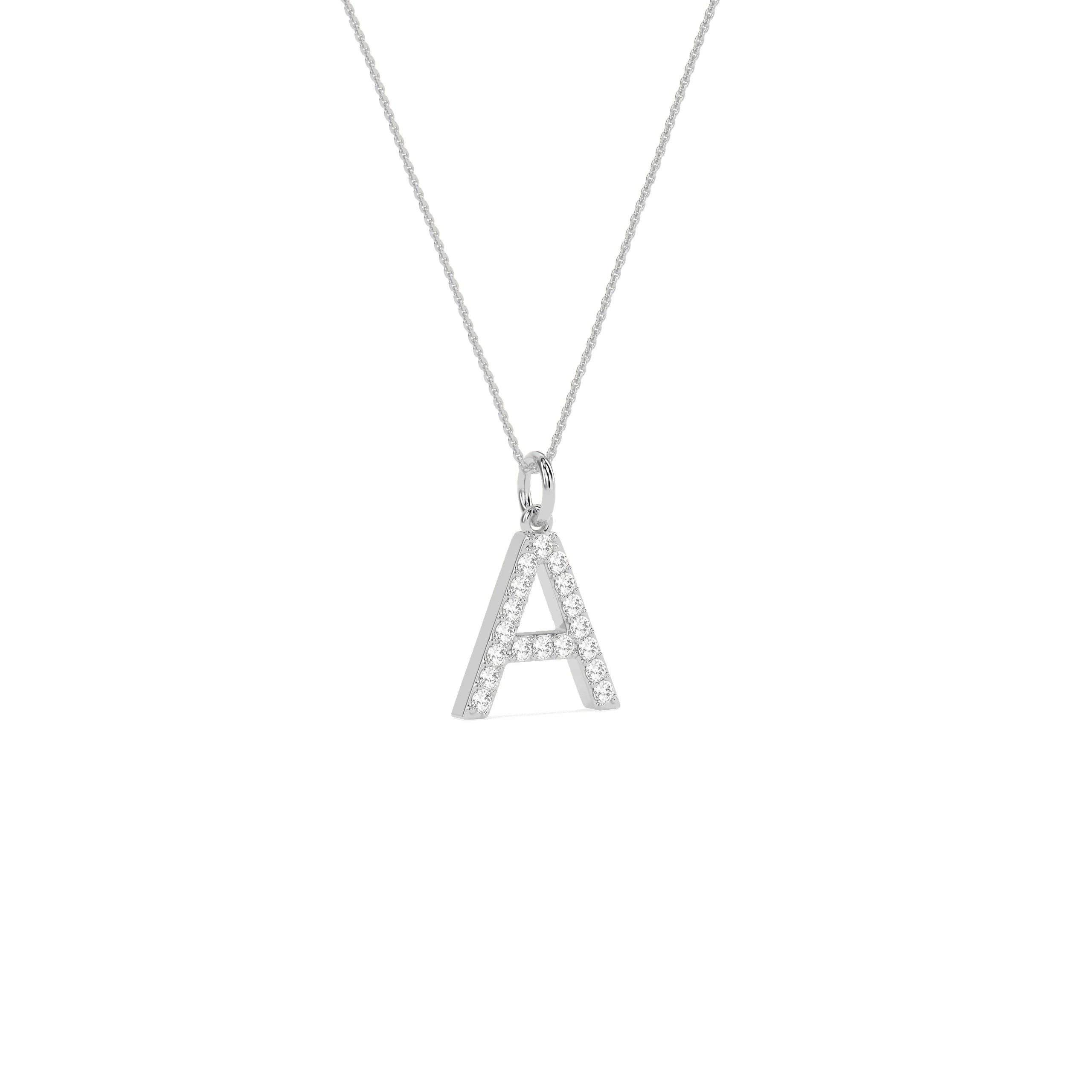 Unique Round Diamond Initial Letter Pendant