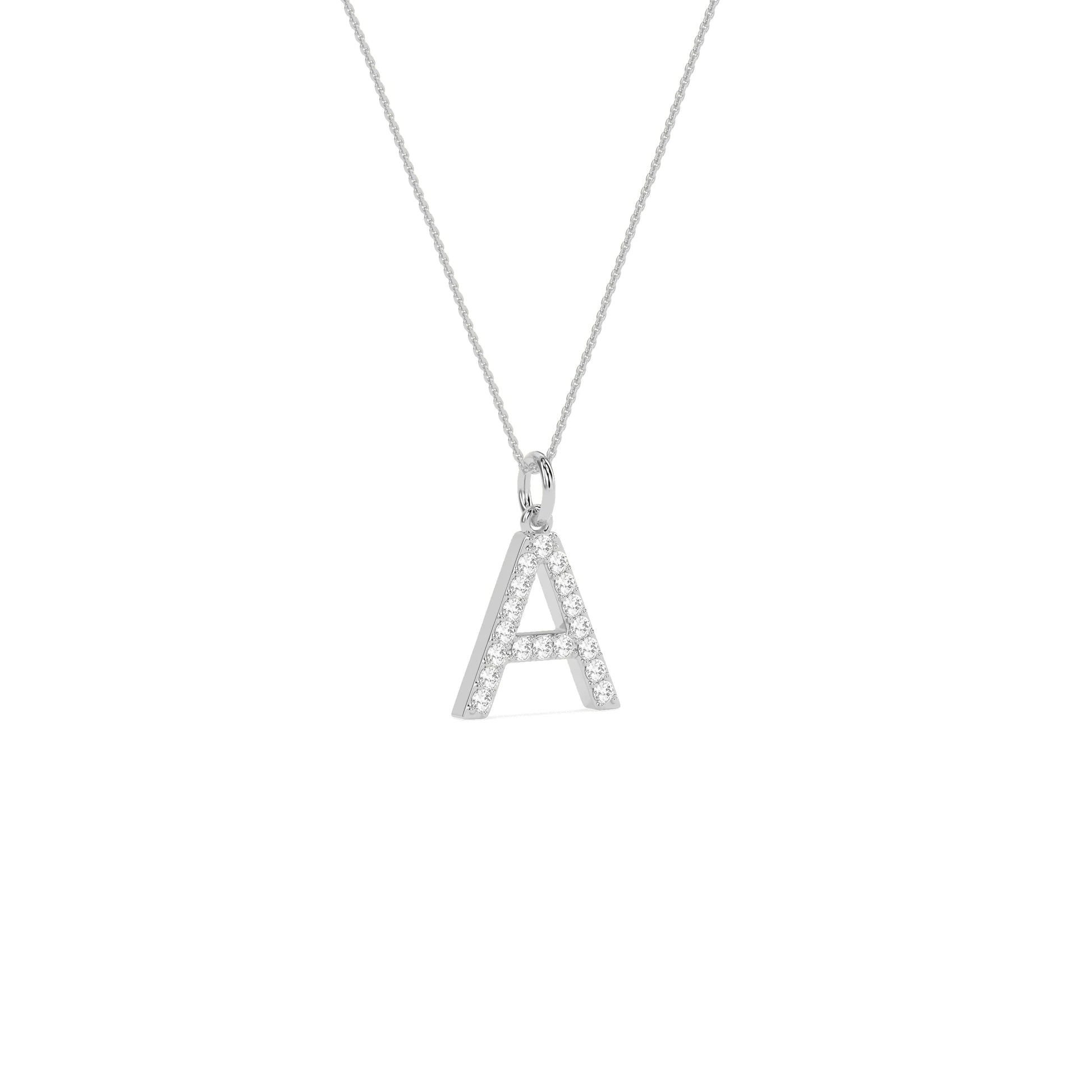Unique Round Diamond Initial Letter Pendant