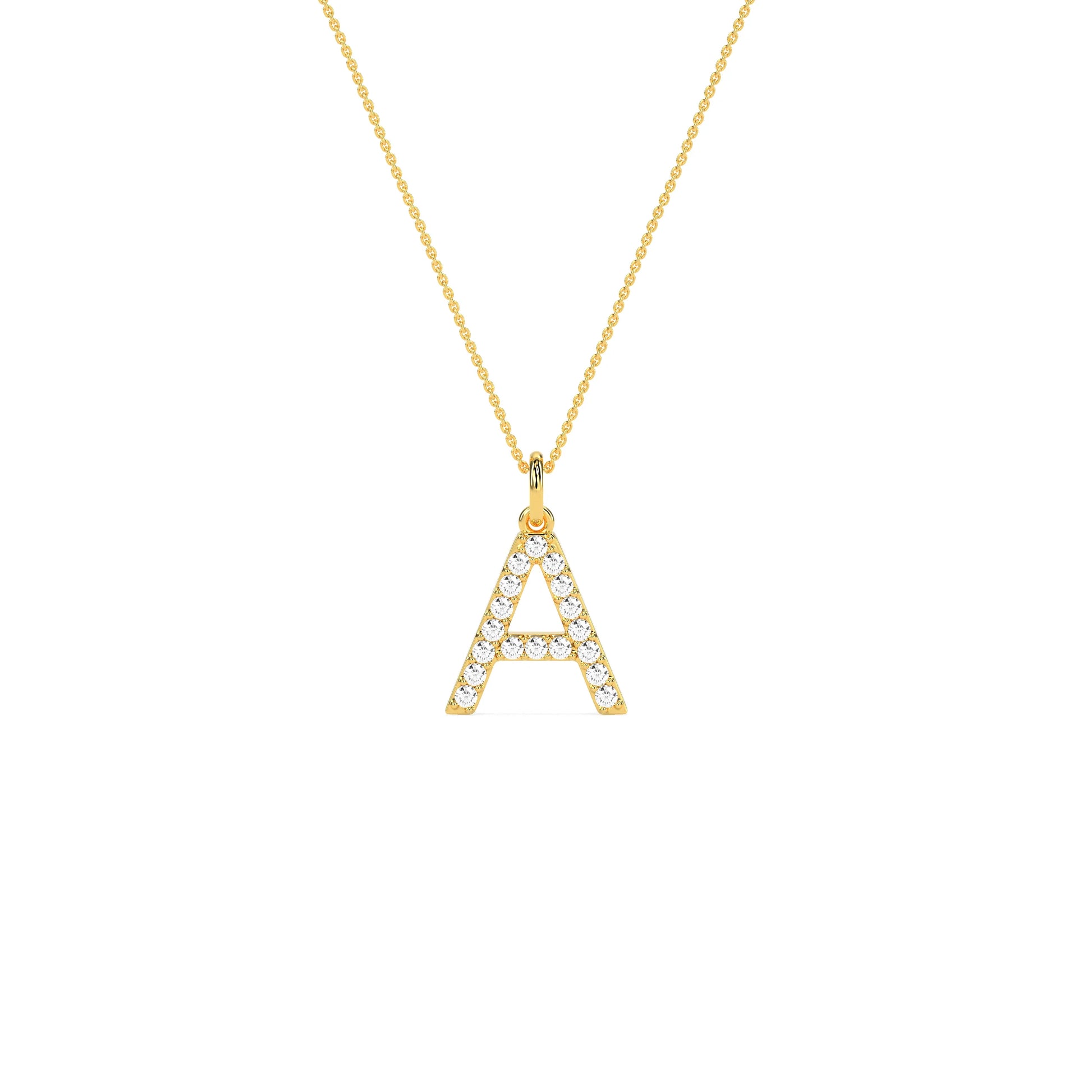 Unique Round Diamond Initial Letter Pendant
