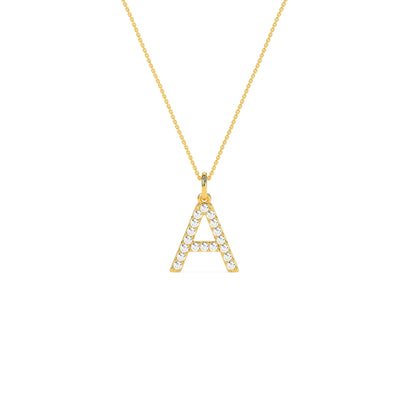 Unique Round Diamond Initial Letter Pendant