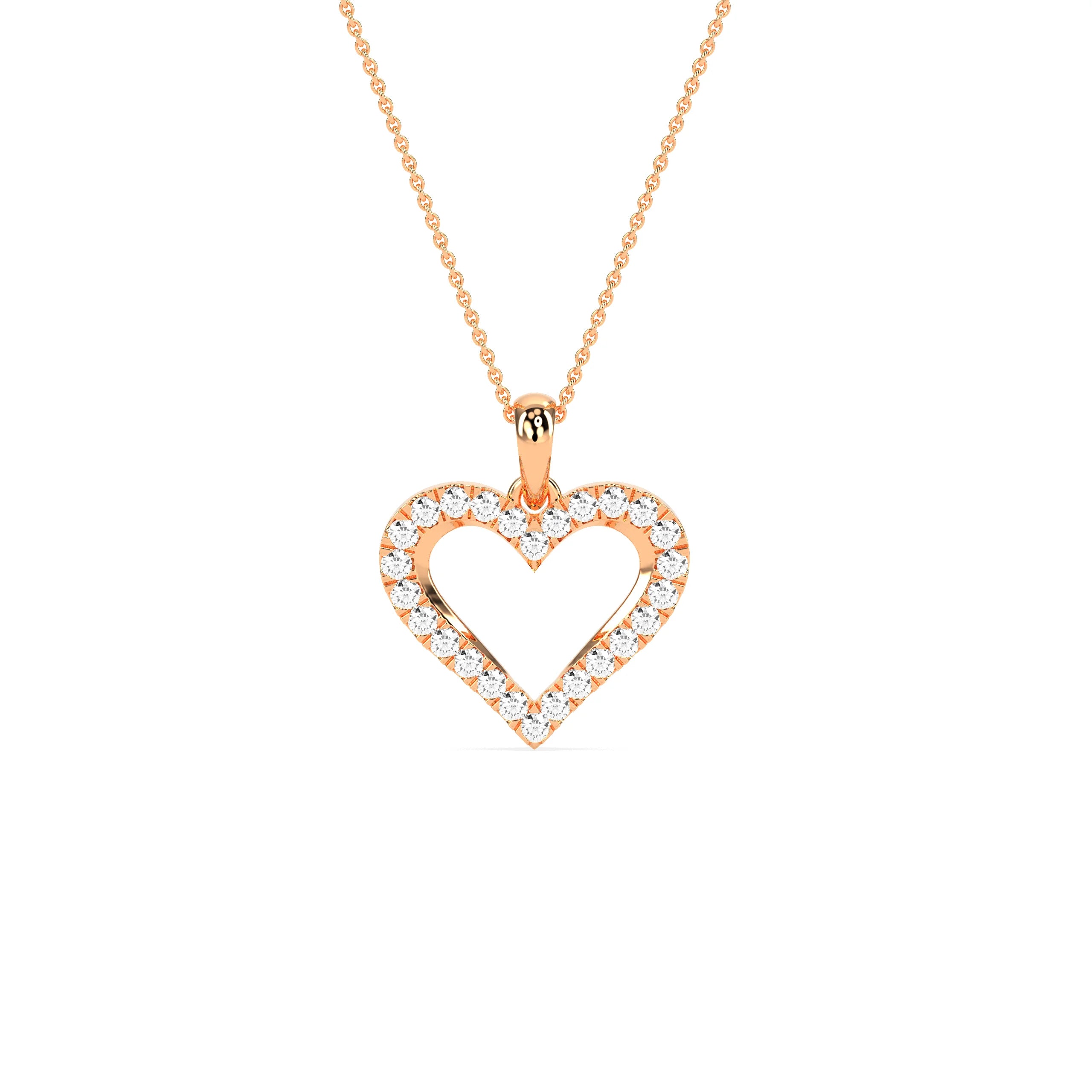 Elegant Round Shaped Diamond My Heart Pendant
