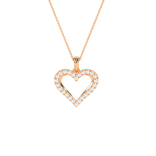Elegant Round Shaped Diamond My Heart Pendant