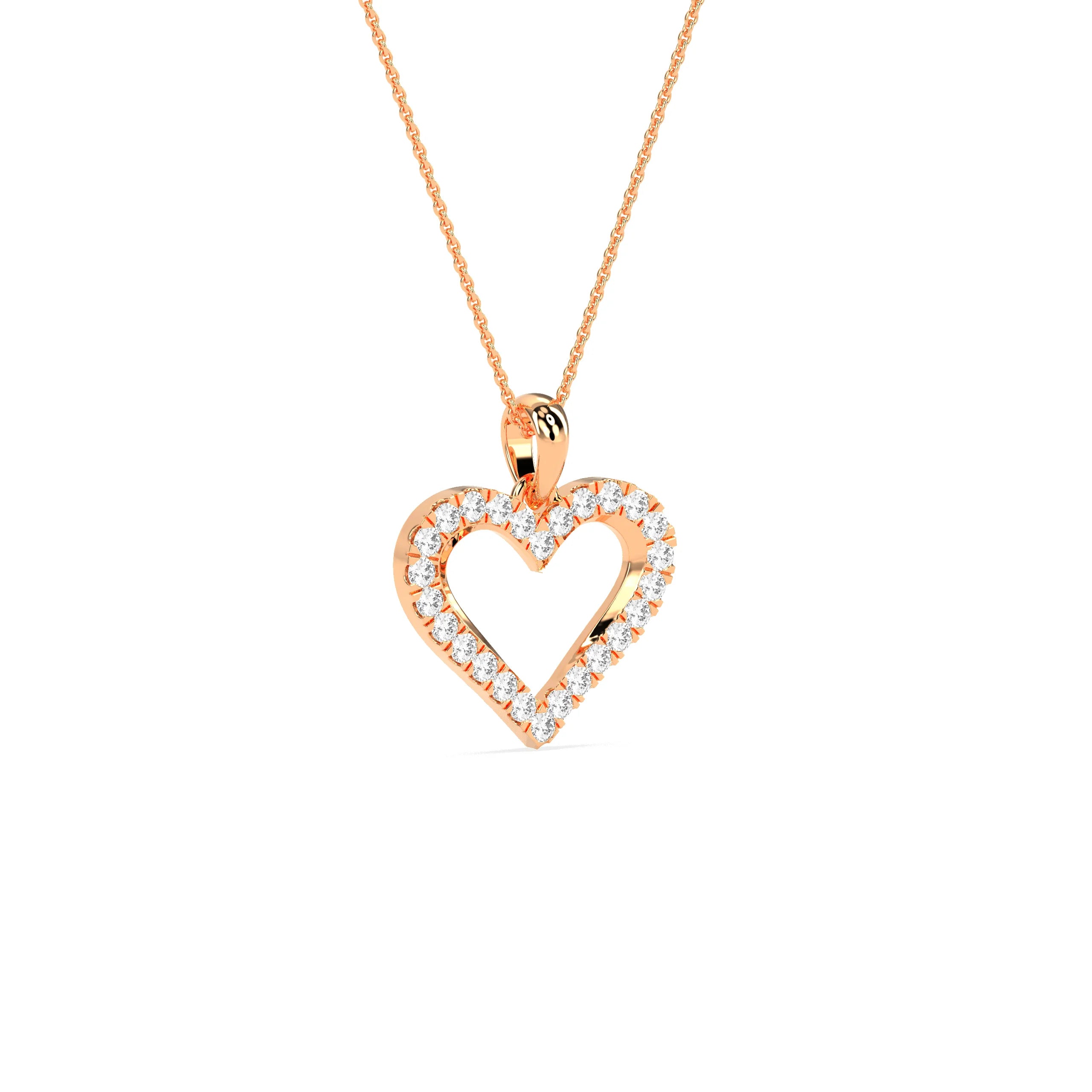 Elegant Round Shaped Diamond My Heart Pendant