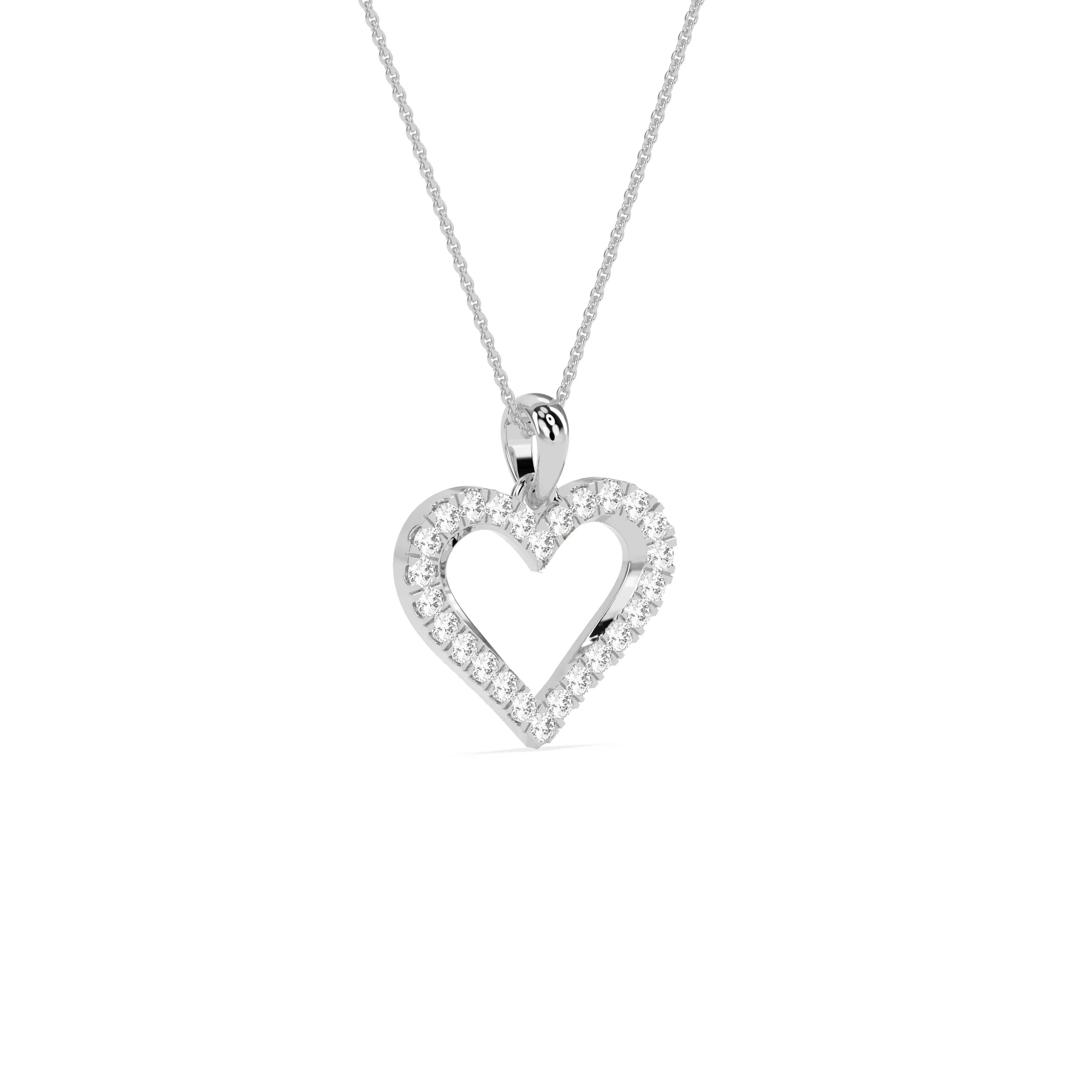 Elegant Round Shaped Diamond My Heart Pendant