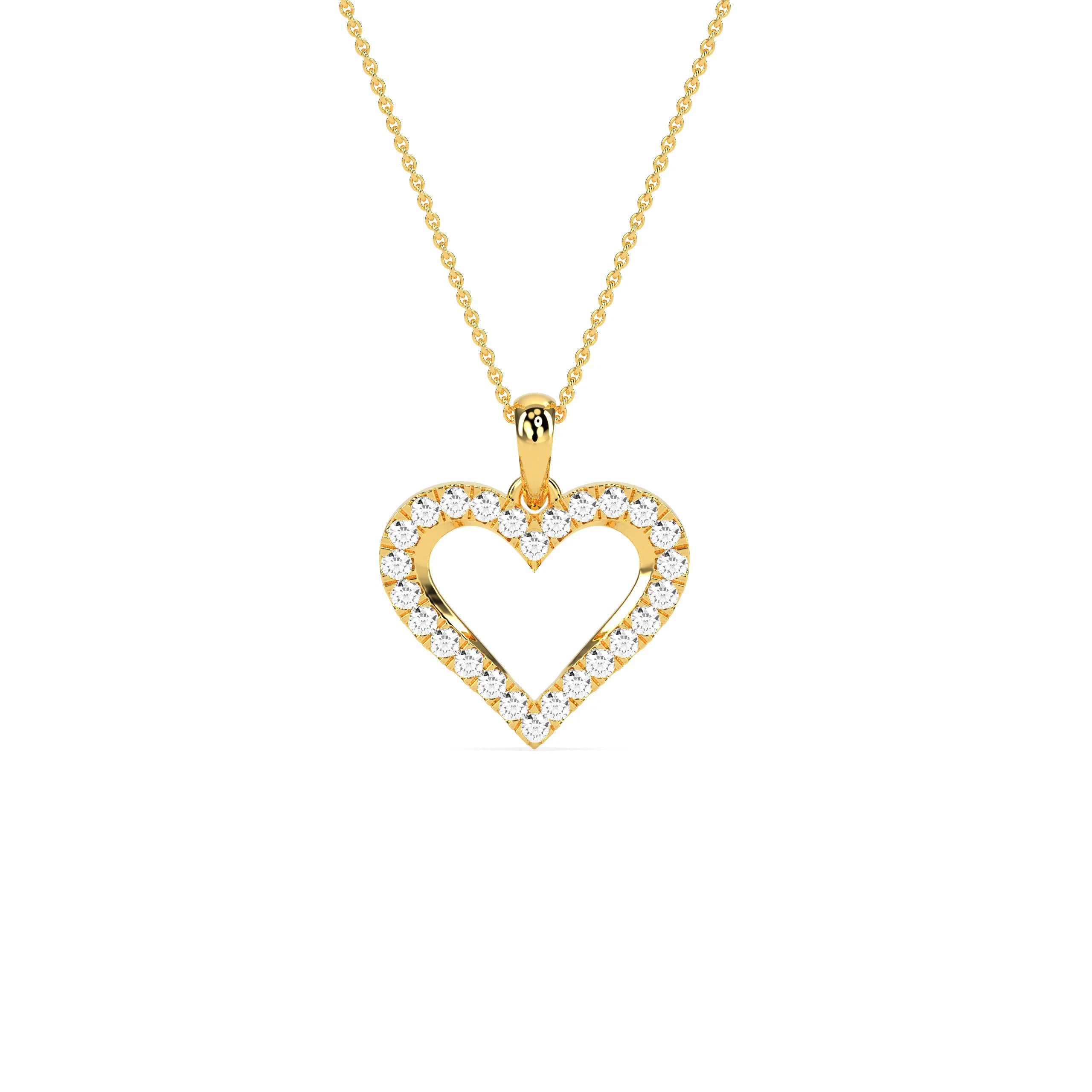 Elegant Round Shaped Diamond My Heart Pendant