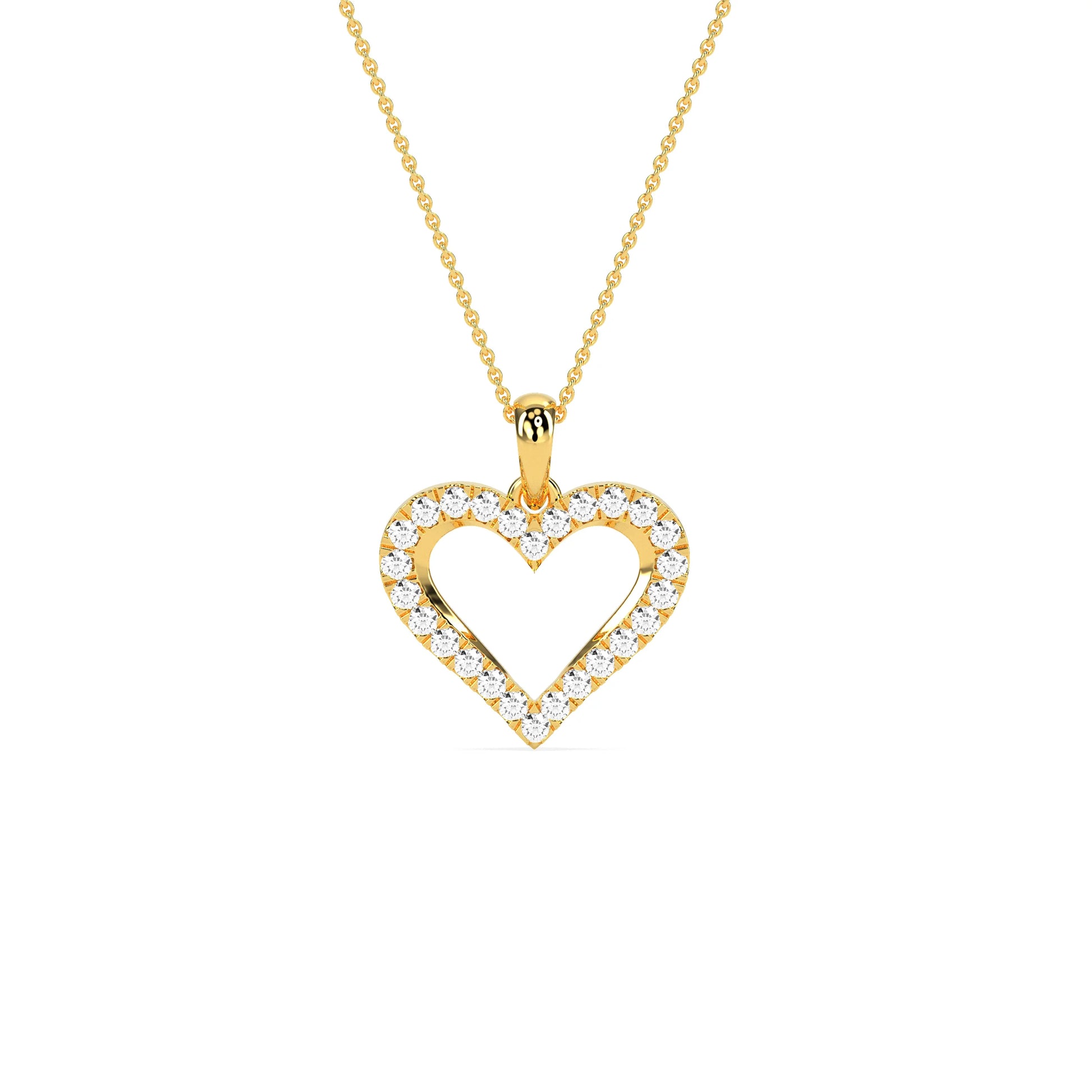 Elegant Round Shaped Diamond My Heart Pendant