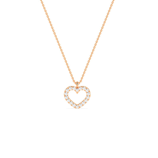 Romantic Round Diamond Heart Pendant