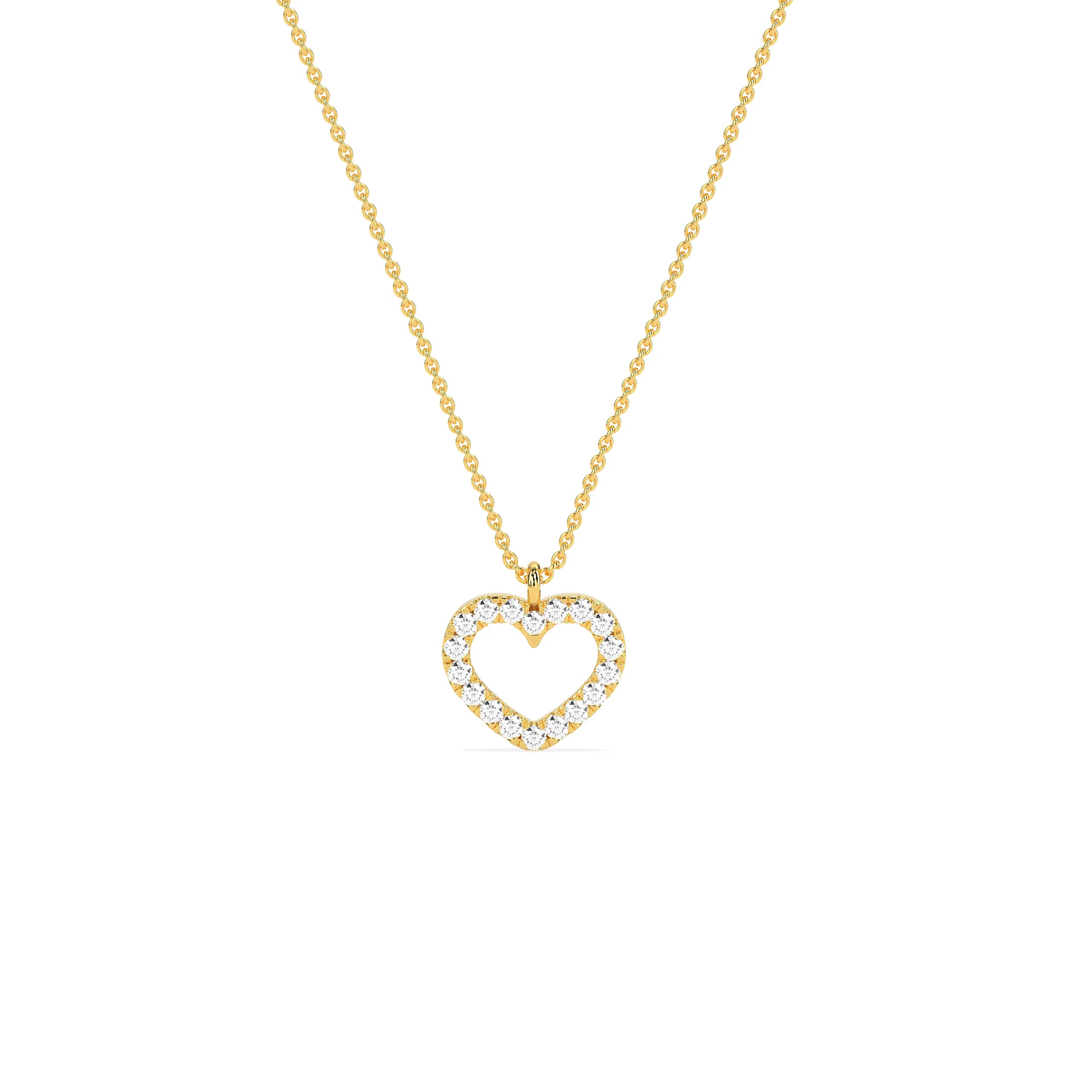 Romantic Round Diamond Heart Pendant