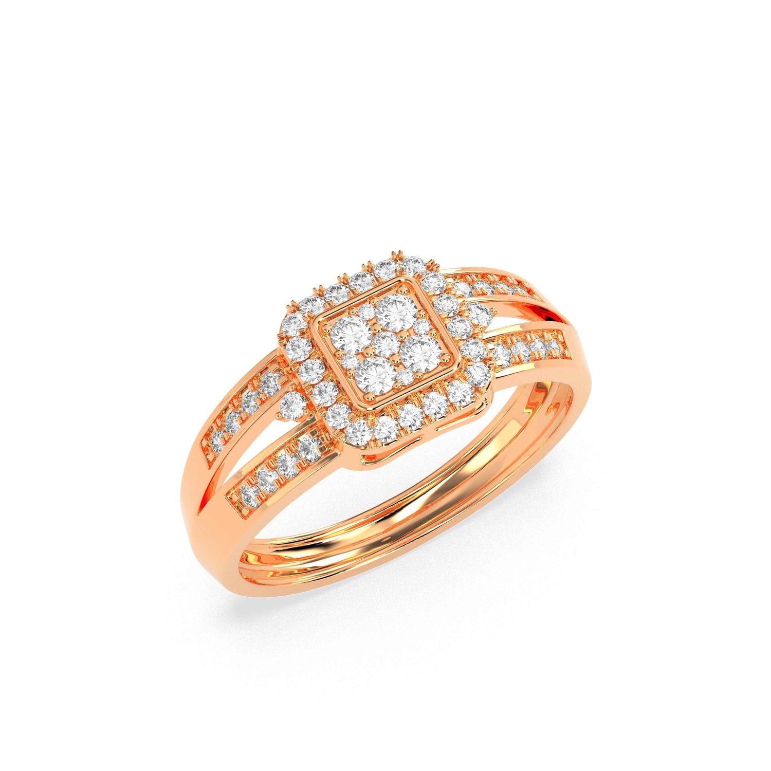 Cushion Shape  Halo Cluster Ring - GodahariDev Jewells