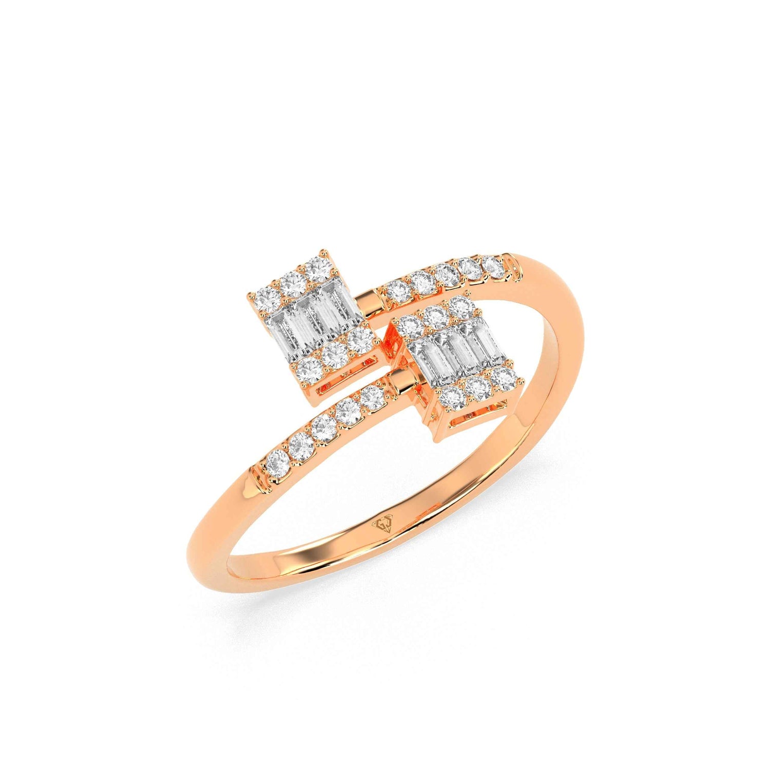 Toast of Success Non-Tarnish Gold Baguette Engagement Ring - GodahariDev Jewells