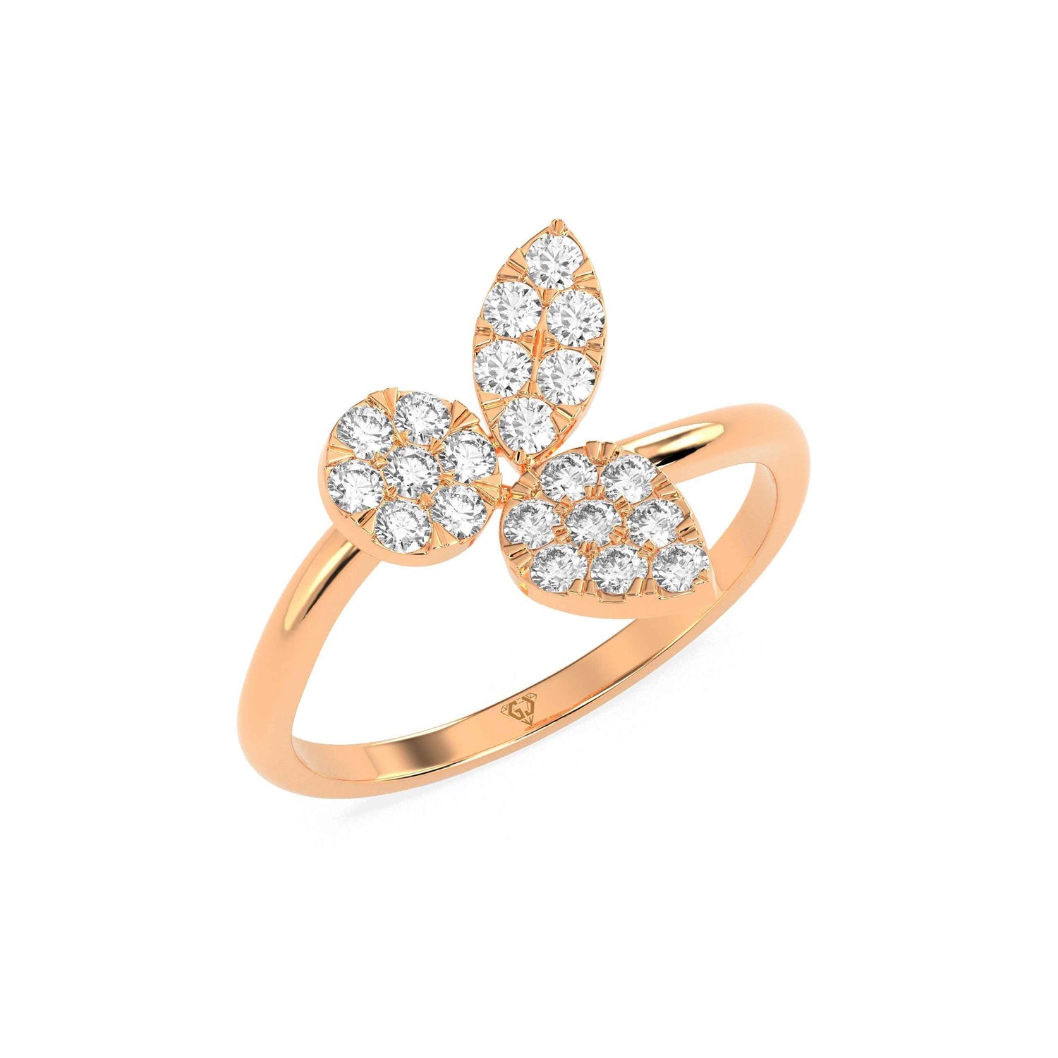 Floral Cluster Engagement Diamond Ring - GodahariDev Jewells