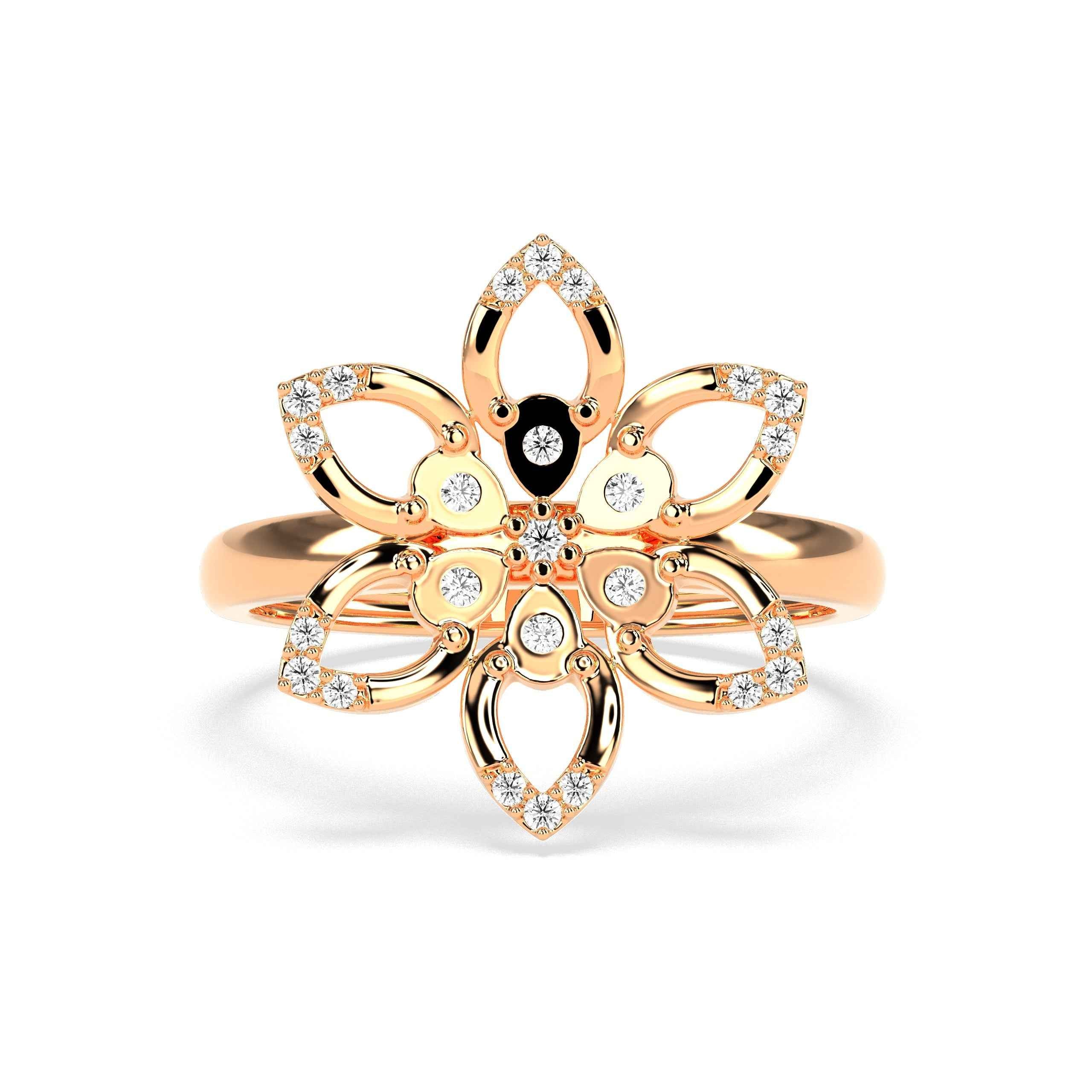 0.11 CT Flower Round Diamond Ring