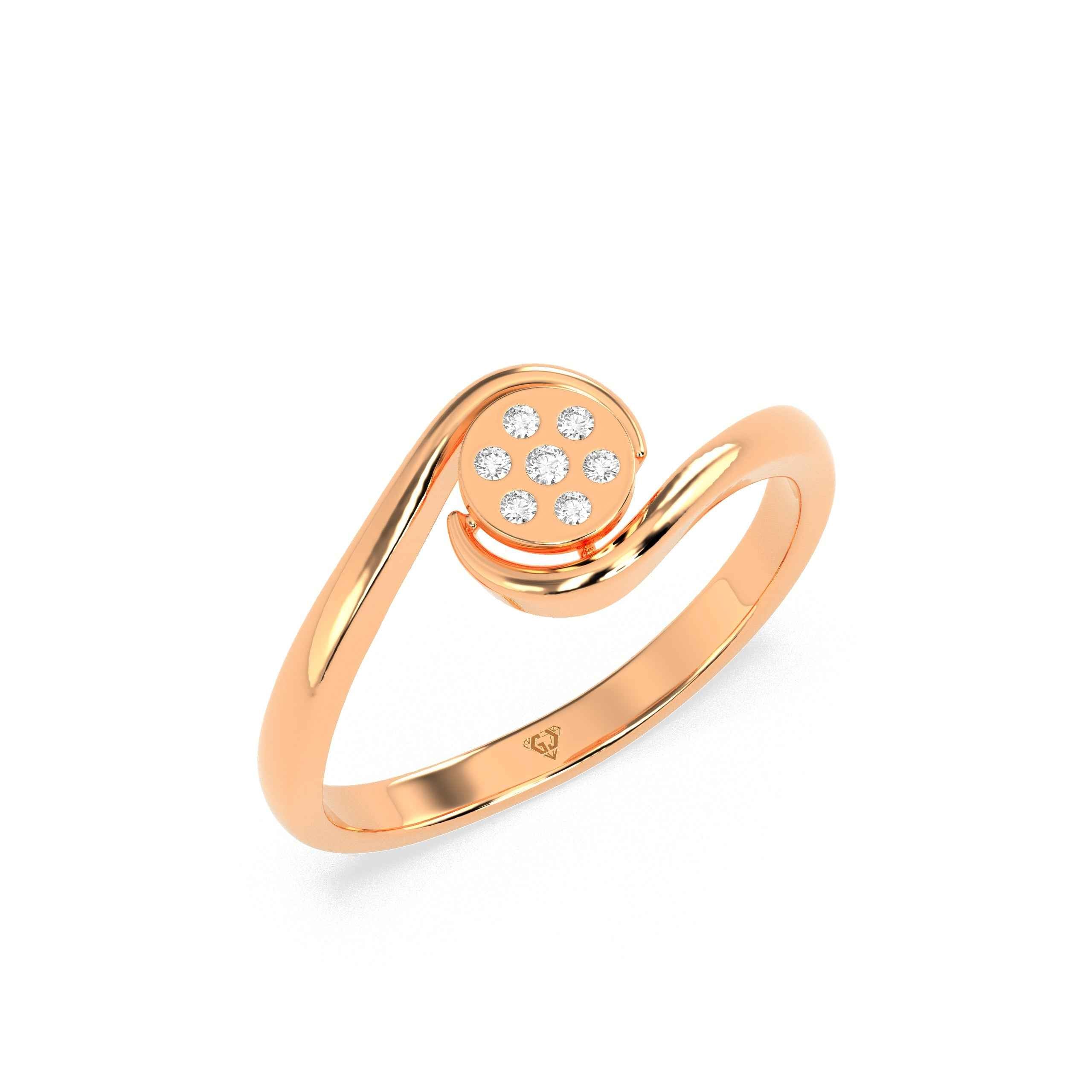 0.03 CT Flower Round Diamond Ring