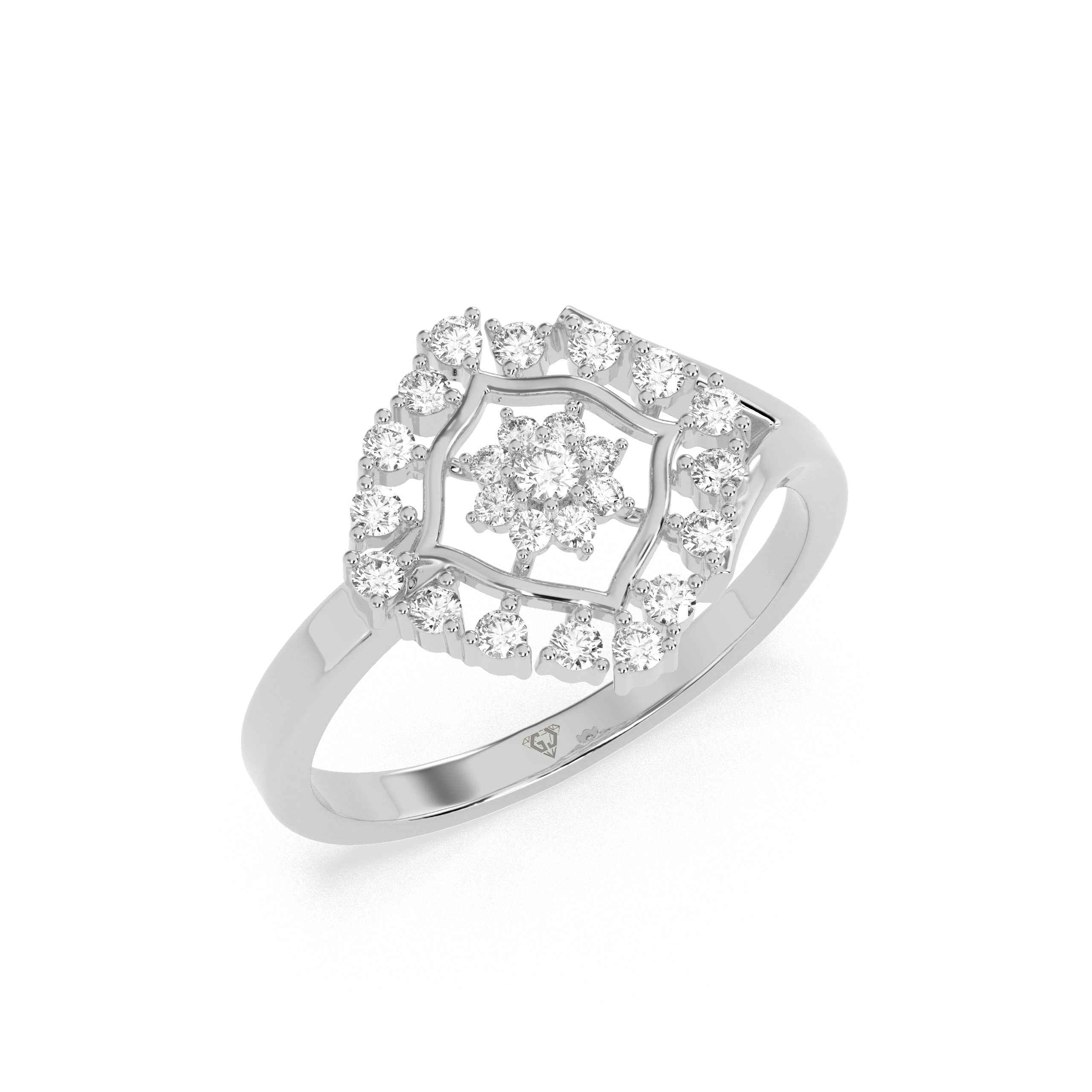 0.35 CT Cluster Round Diamond Ring